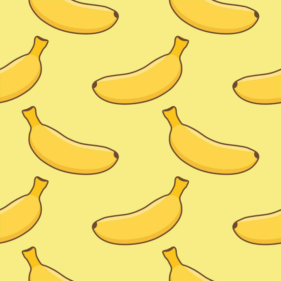 Exotic seamless pattern with yellow bananas on colorful background. colored Banana Seamless Pattern on Background Illustration vector