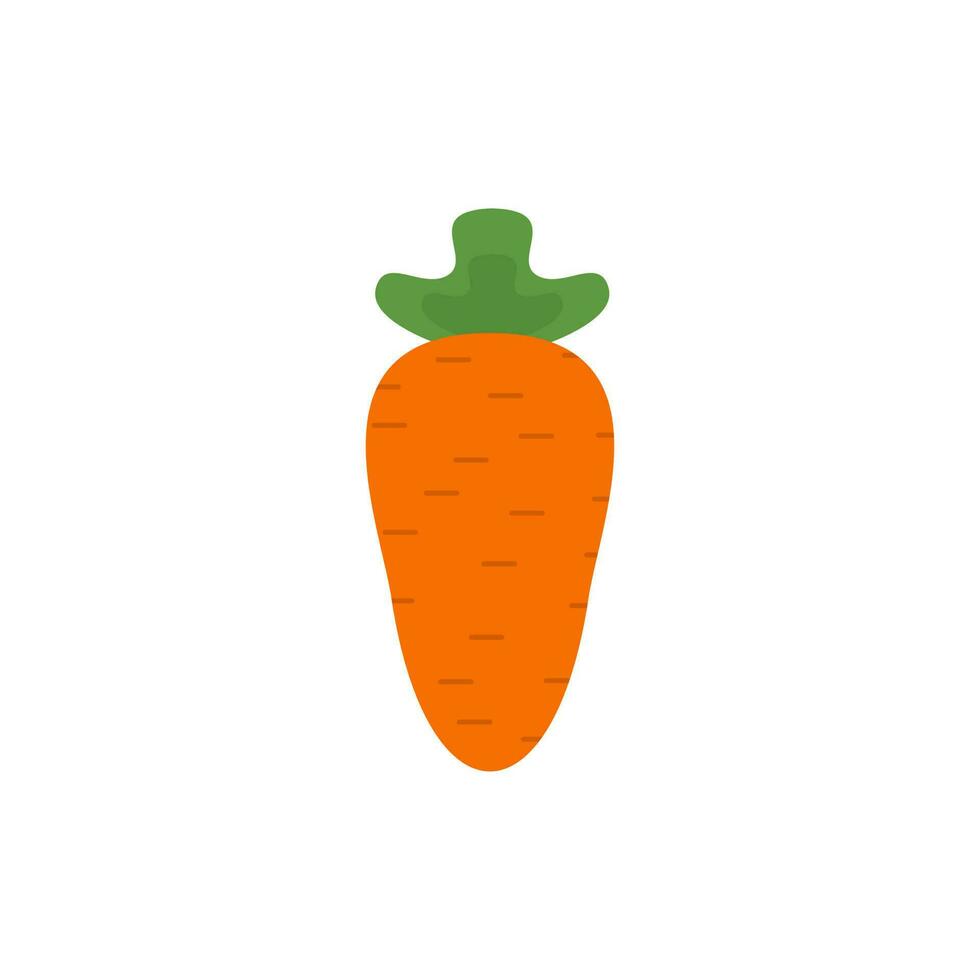 carrot flat design vector illustration. Carrot icon isolated on white background. Veg icon illustration. Carrot, vegetable, food, vector flat style. Vector orange flat carrot icon.