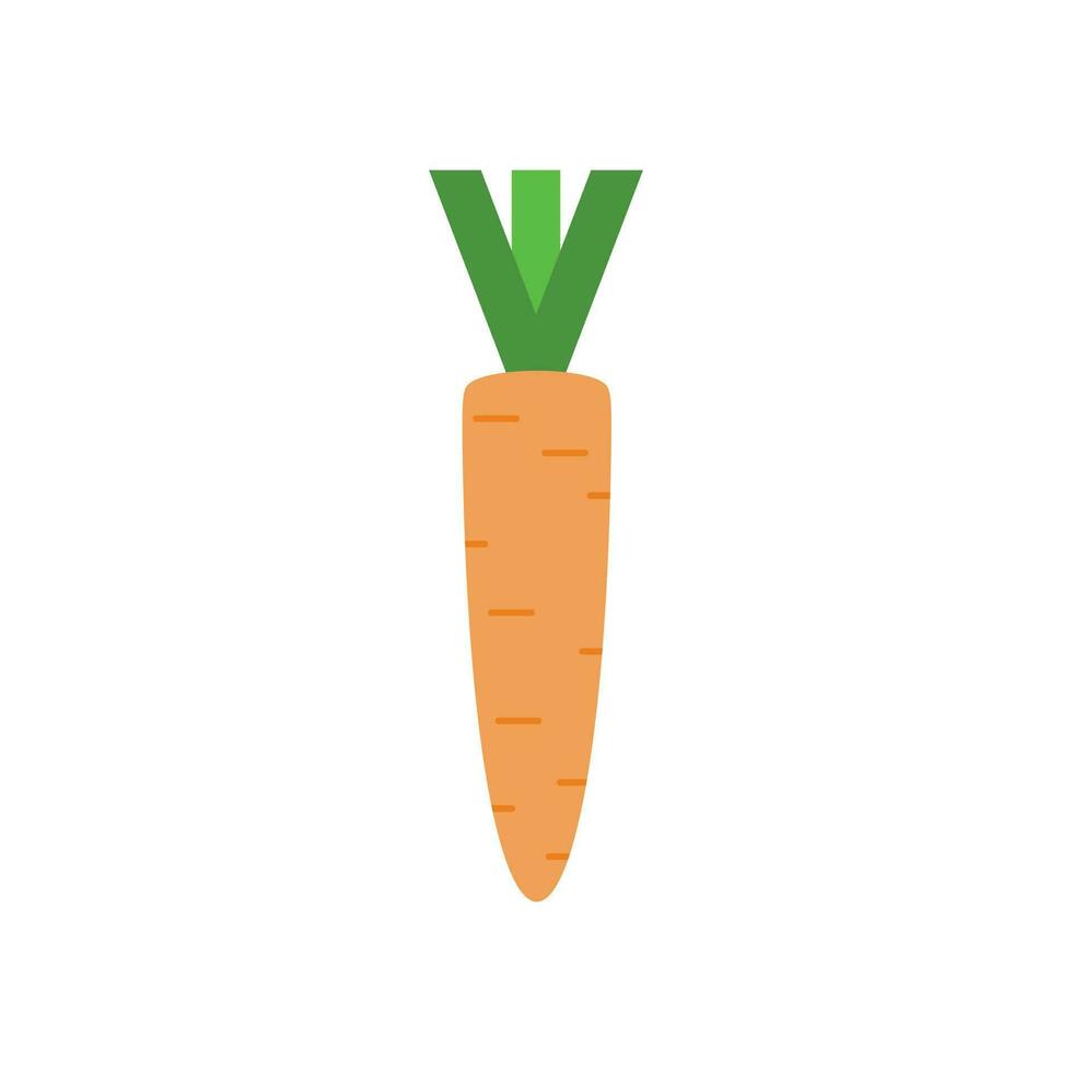 carrot flat design vector illustration. Carrot icon isolated on white background. Veg icon illustration. Carrot, vegetable, food, vector flat style. Vector orange flat carrot icon.