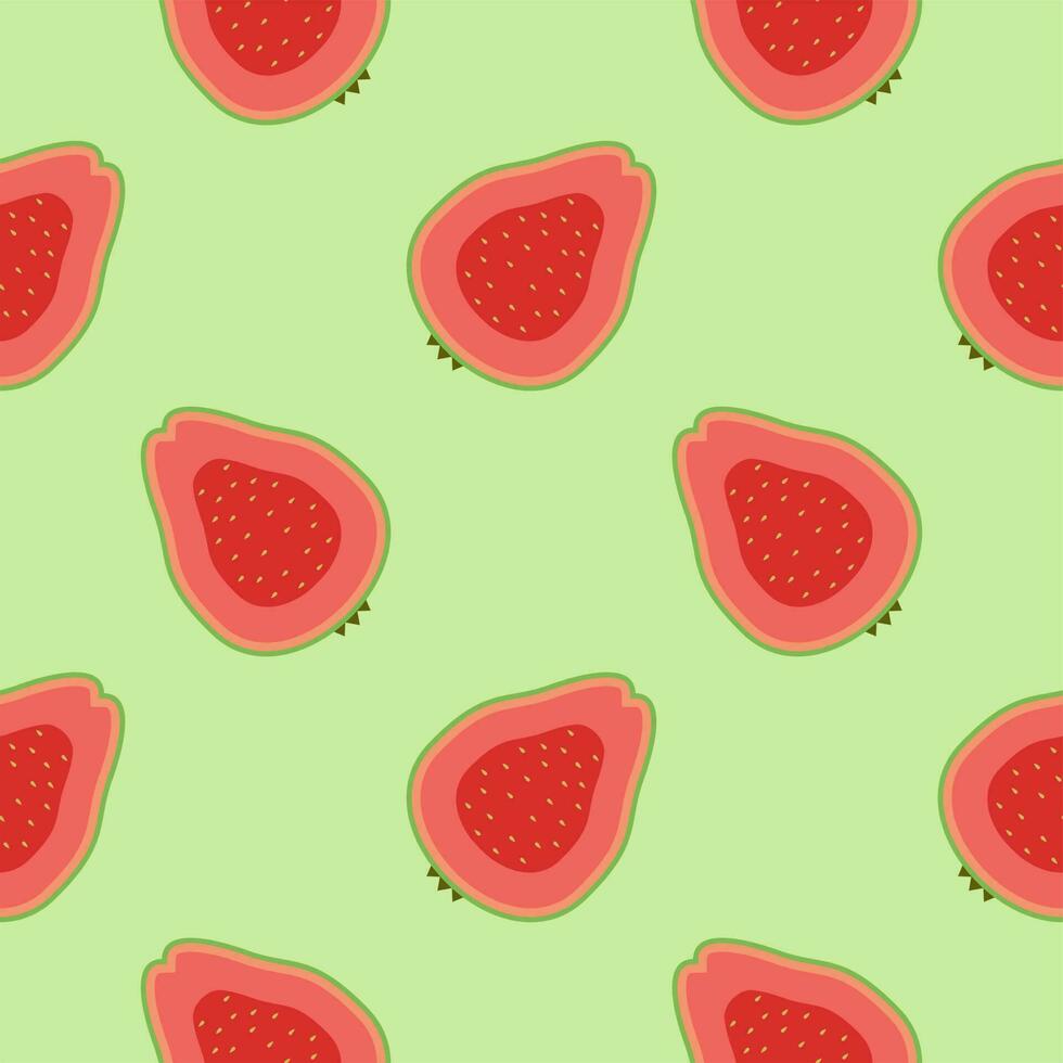 guava seamless pattern flat design vector illustration
