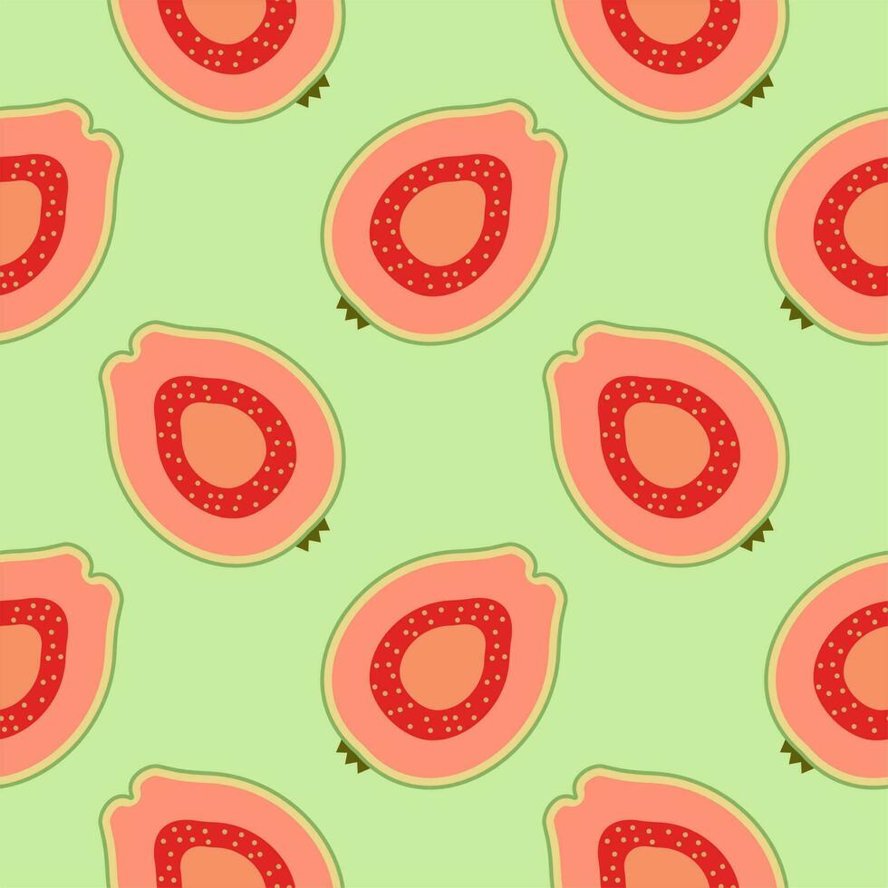 guava seamless pattern flat design vector illustration