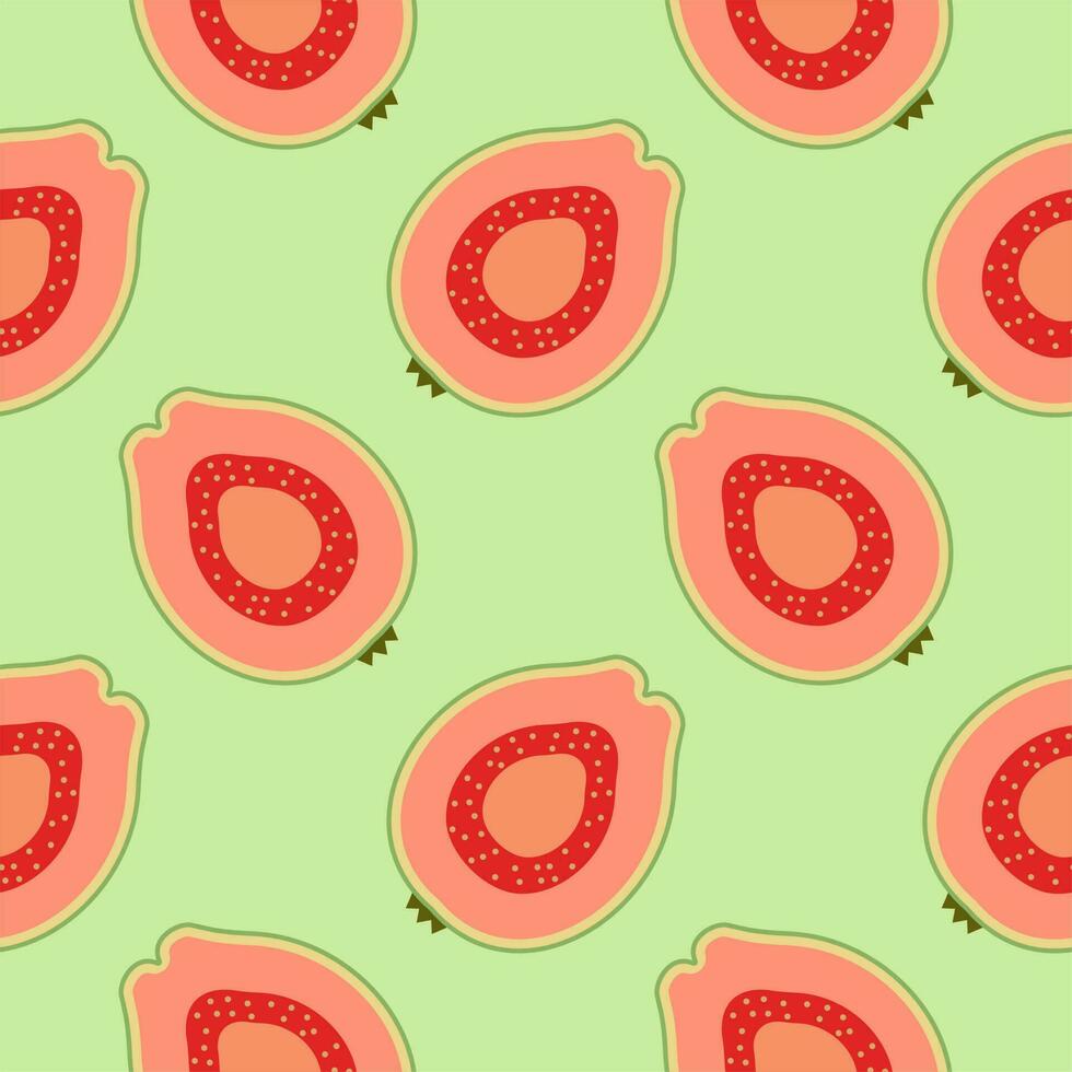 guava seamless pattern flat design vector illustration