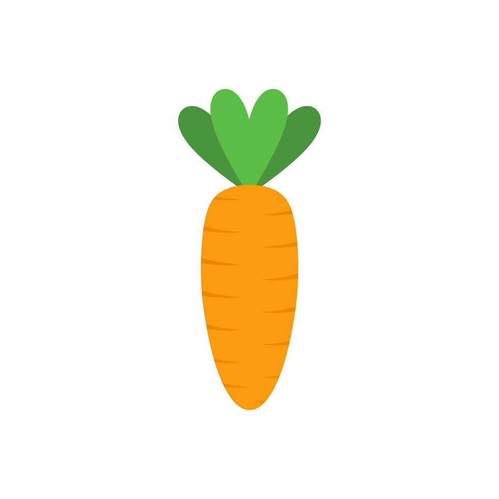 carrot flat design vector illustration. Carrot icon isolated on white background. Veg icon illustration. Carrot, vegetable, food, vector flat style. Vector orange flat carrot icon.