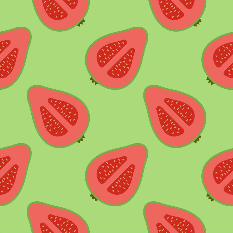 guava seamless pattern flat design vector illustration