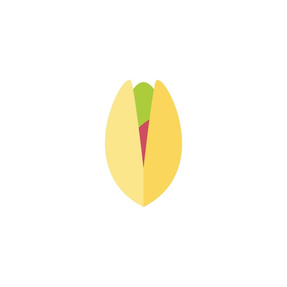 Pistachio flat design vector illustration isolated on white background. can be used for organic product. Culinary ingredient.