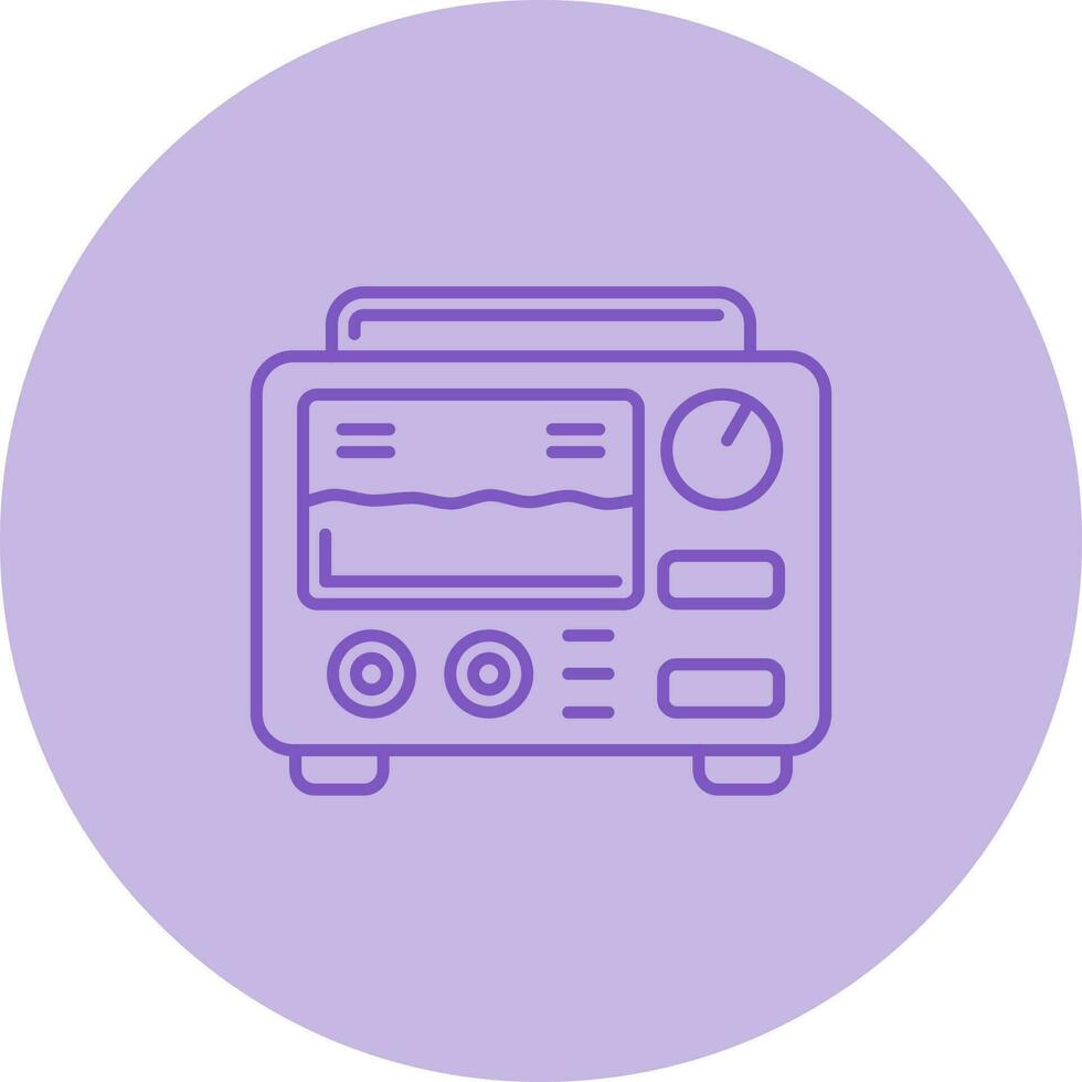 Oscilloscope Line Icon vector