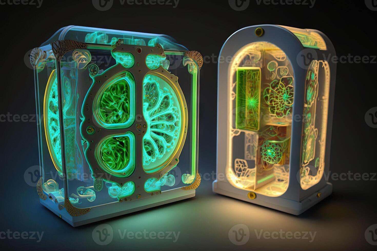 healing device of the future that uses light and energy to treat disease illustration photo