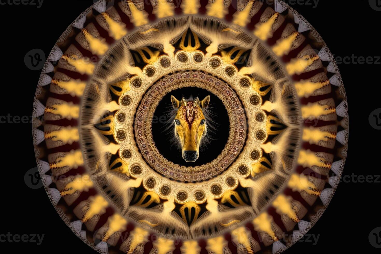 Horse Animal mandala fractal illustration photo