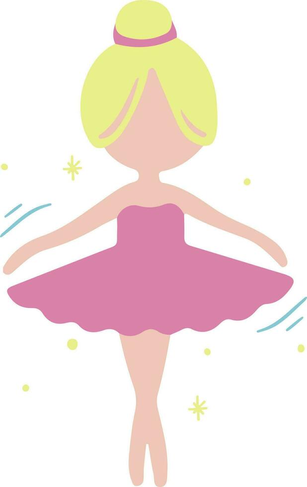 Cute little ballerina in a tutu. Vector illustration.