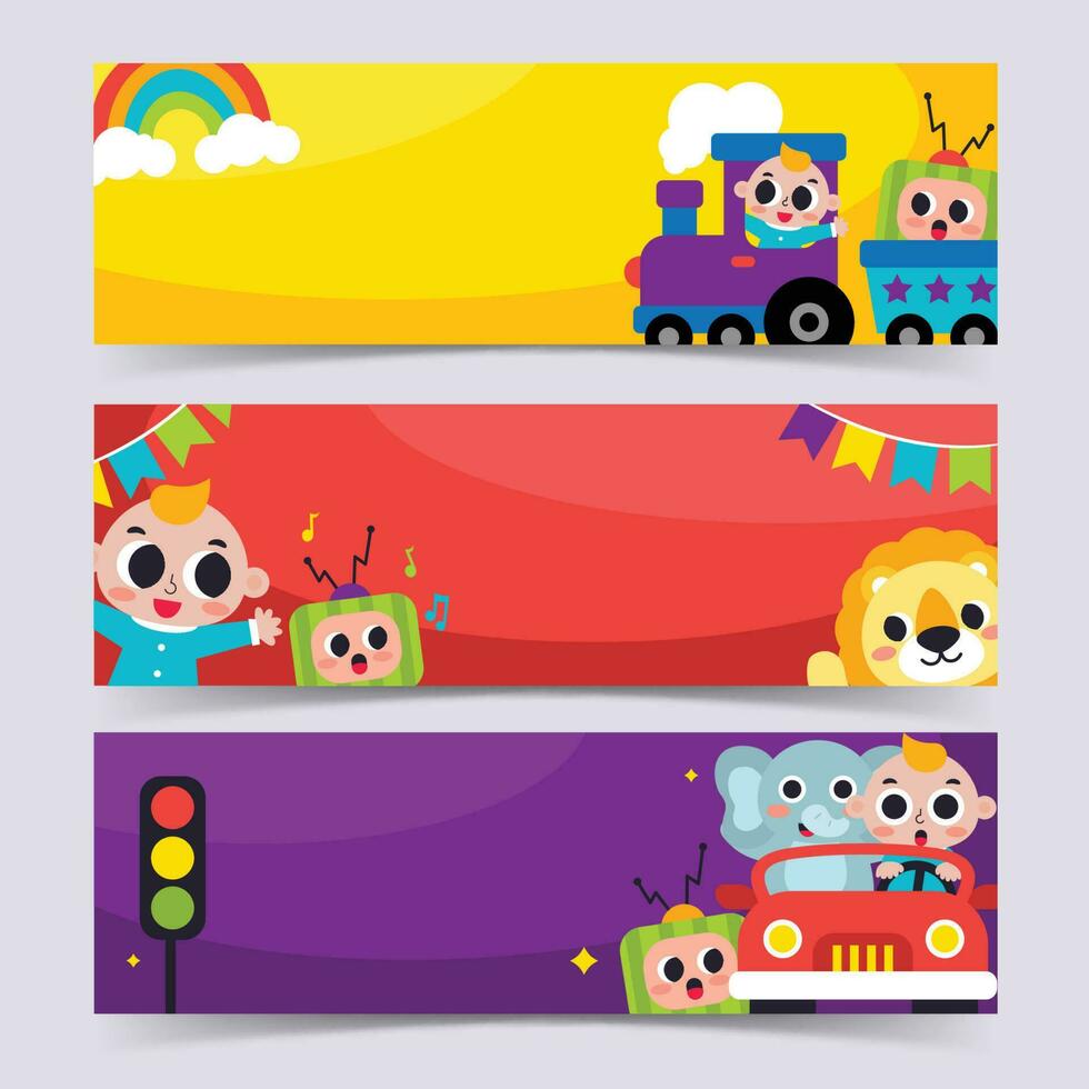 Baby and Friends Banner Template vector