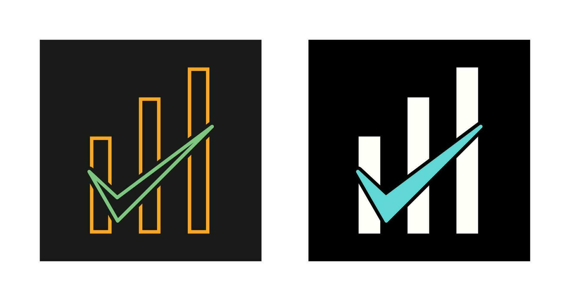 Checked Bar Graph Vector Icon
