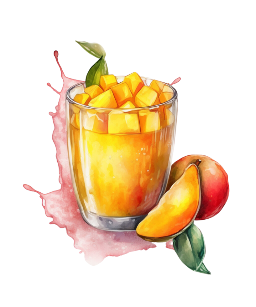 jugo dibujo acuarela sublimación ai generativo png