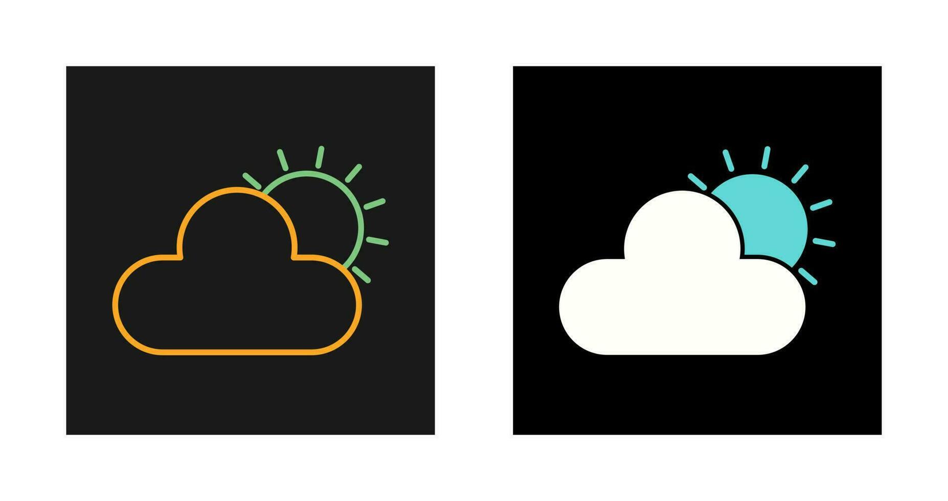 Sun Cloud Vector Icon