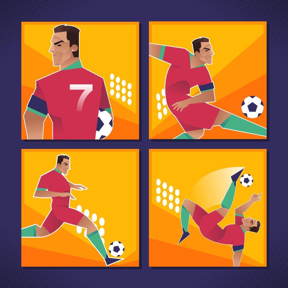 Football Player With Amazing Skill In Soccer vector