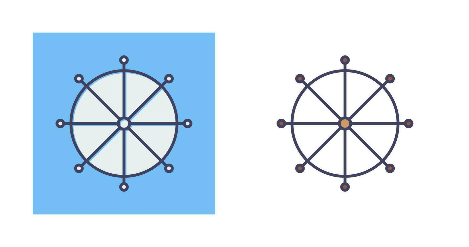 icono de vector de timón de barco