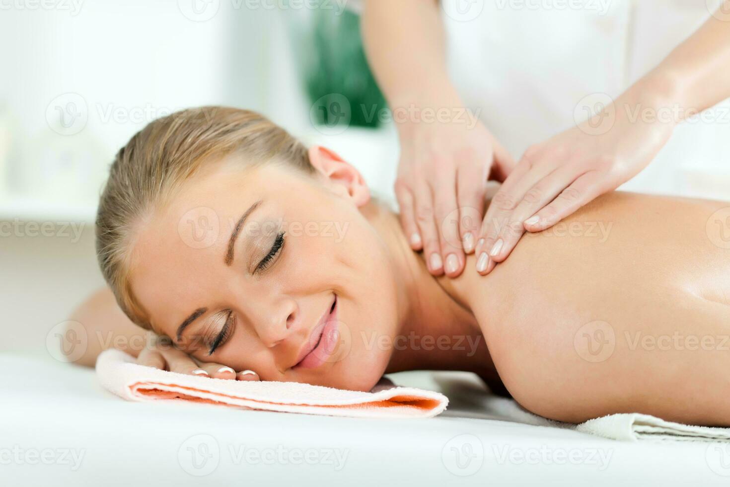 A woman getting a massage photo