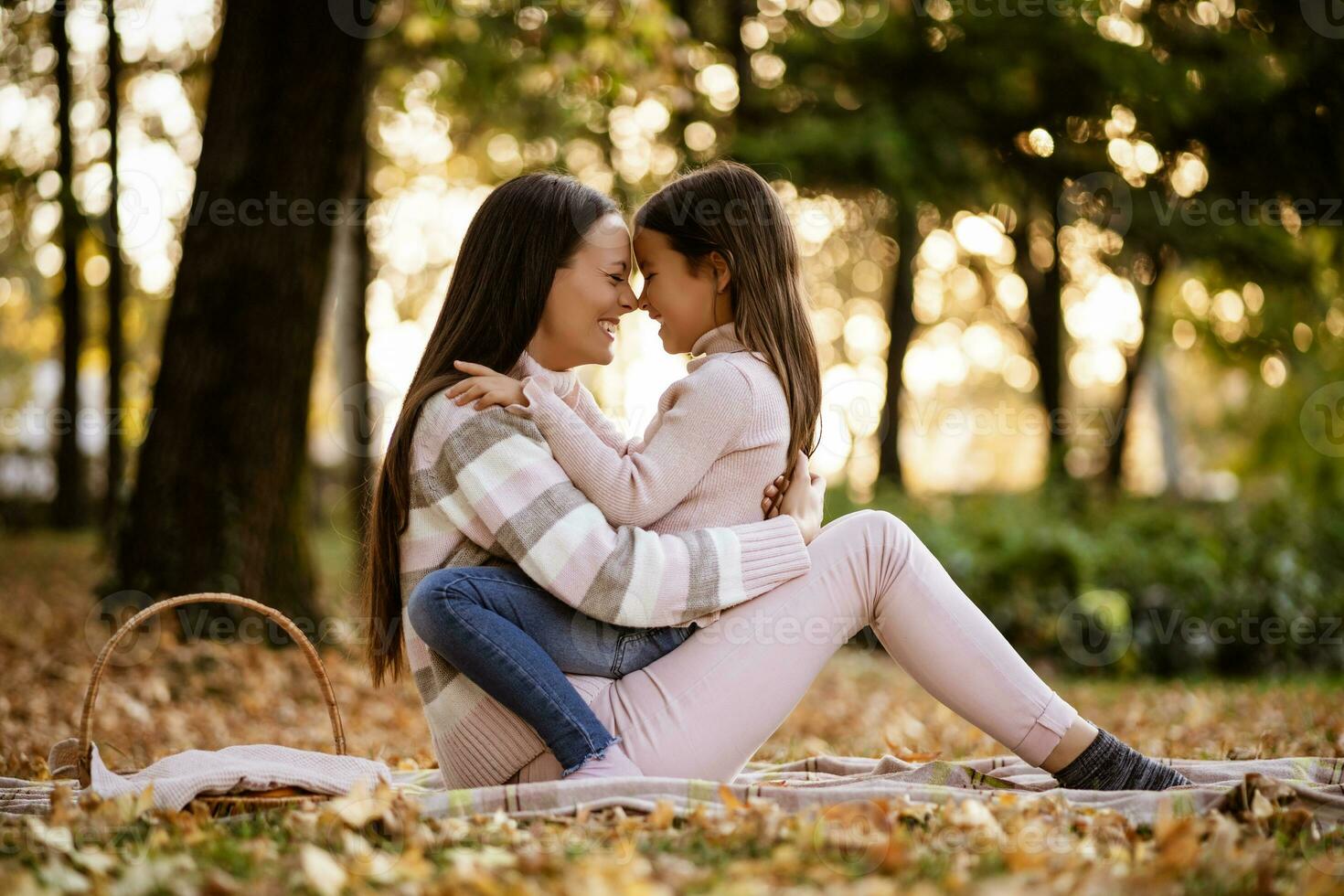 Mother and daughter spending time outdoors photo