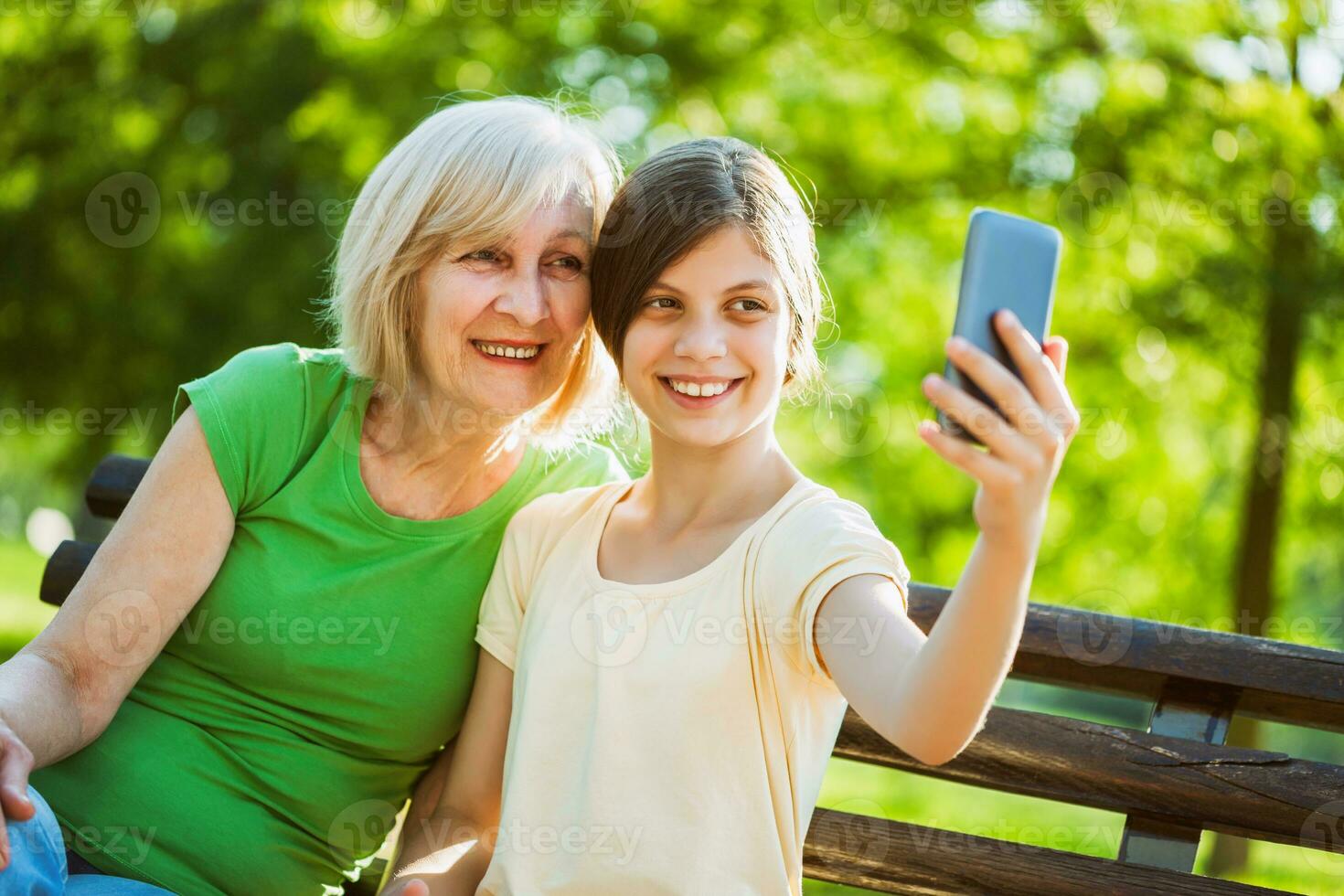 A grandmother spending time with her granddaughter photo