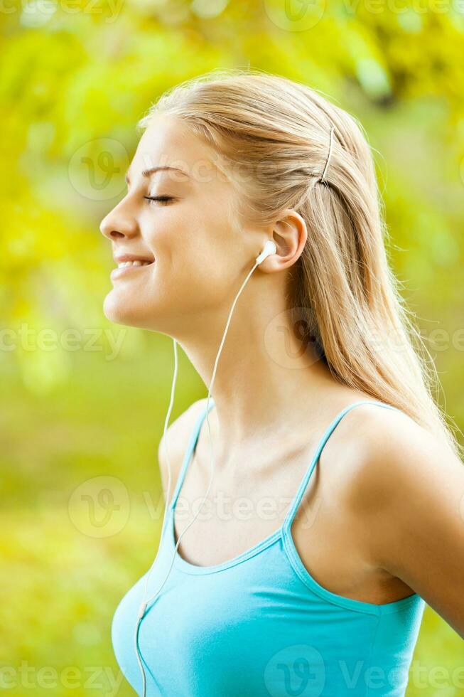 Woman spending time outdoors photo