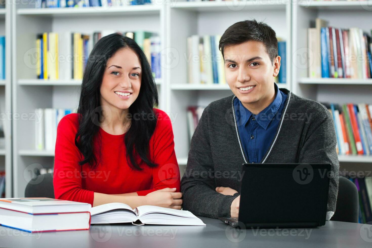 Students in the library photo