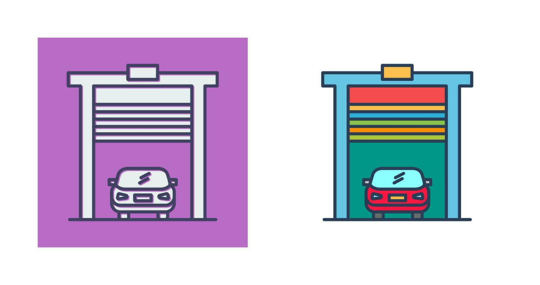 Car in garage Vector Icon