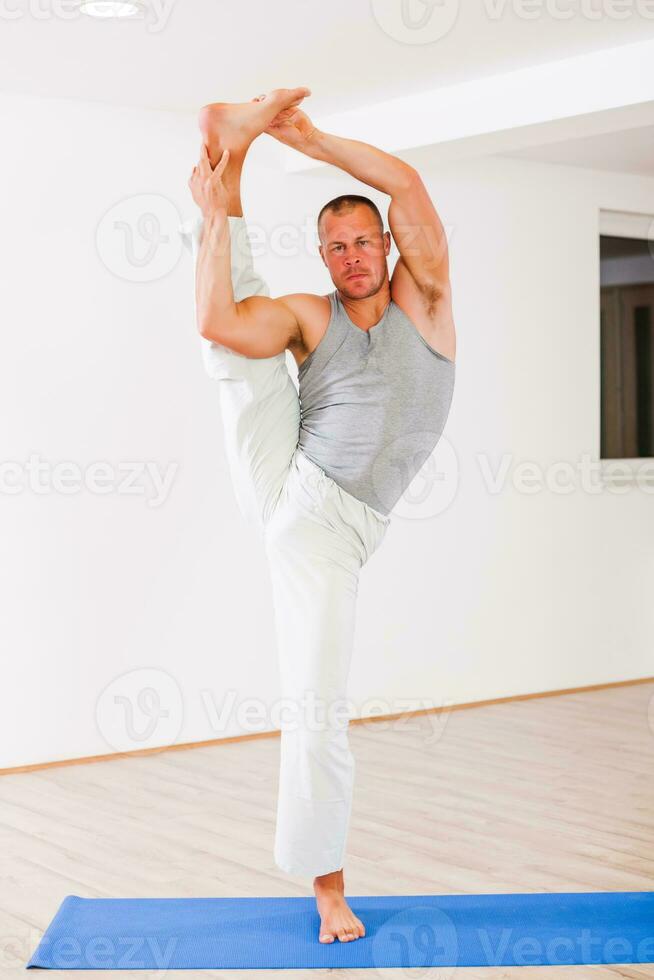 Man doing physical exercises photo