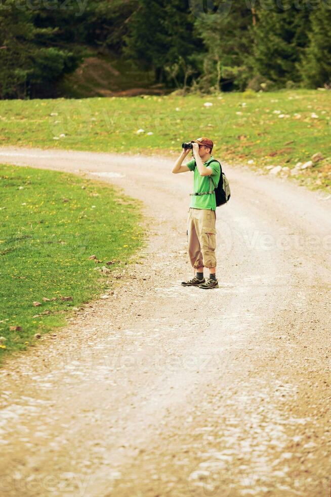 A man hiking photo