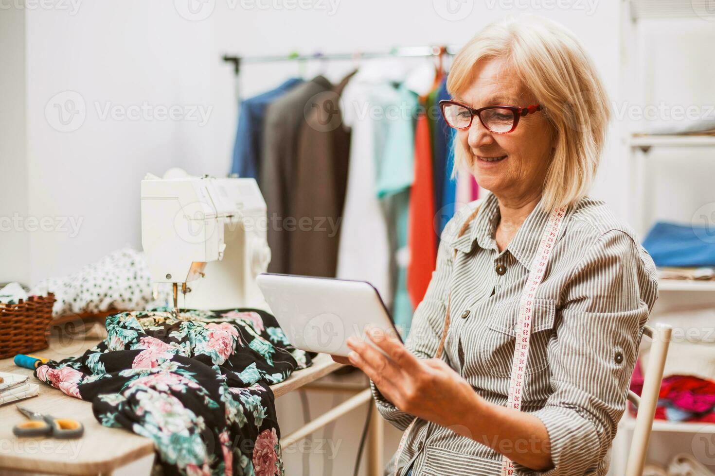 A woman tailoring photo