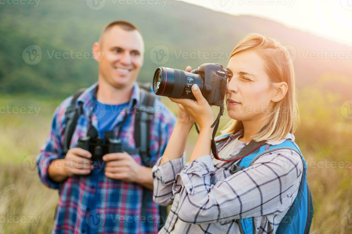 A couple spending time outdoors photo