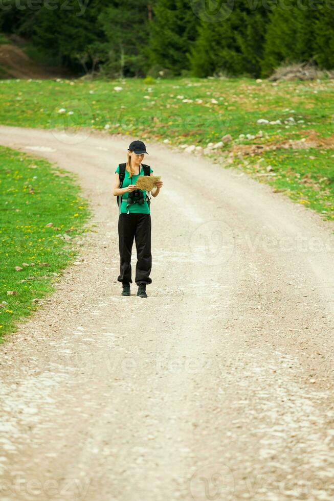 A woman hiking photo