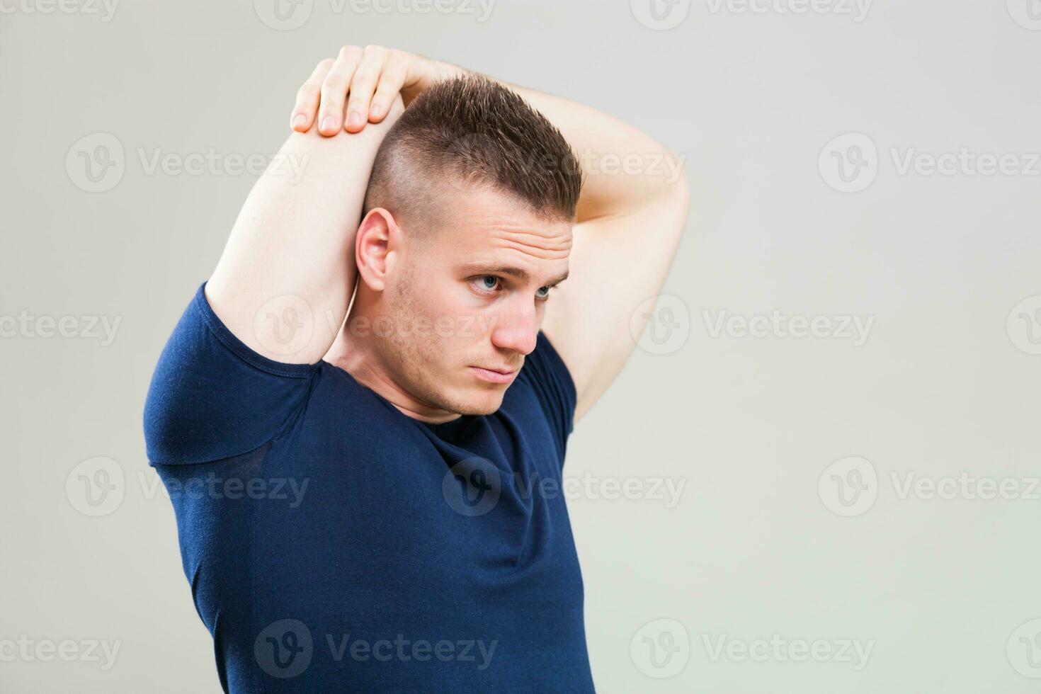 A man doing physical exercises photo