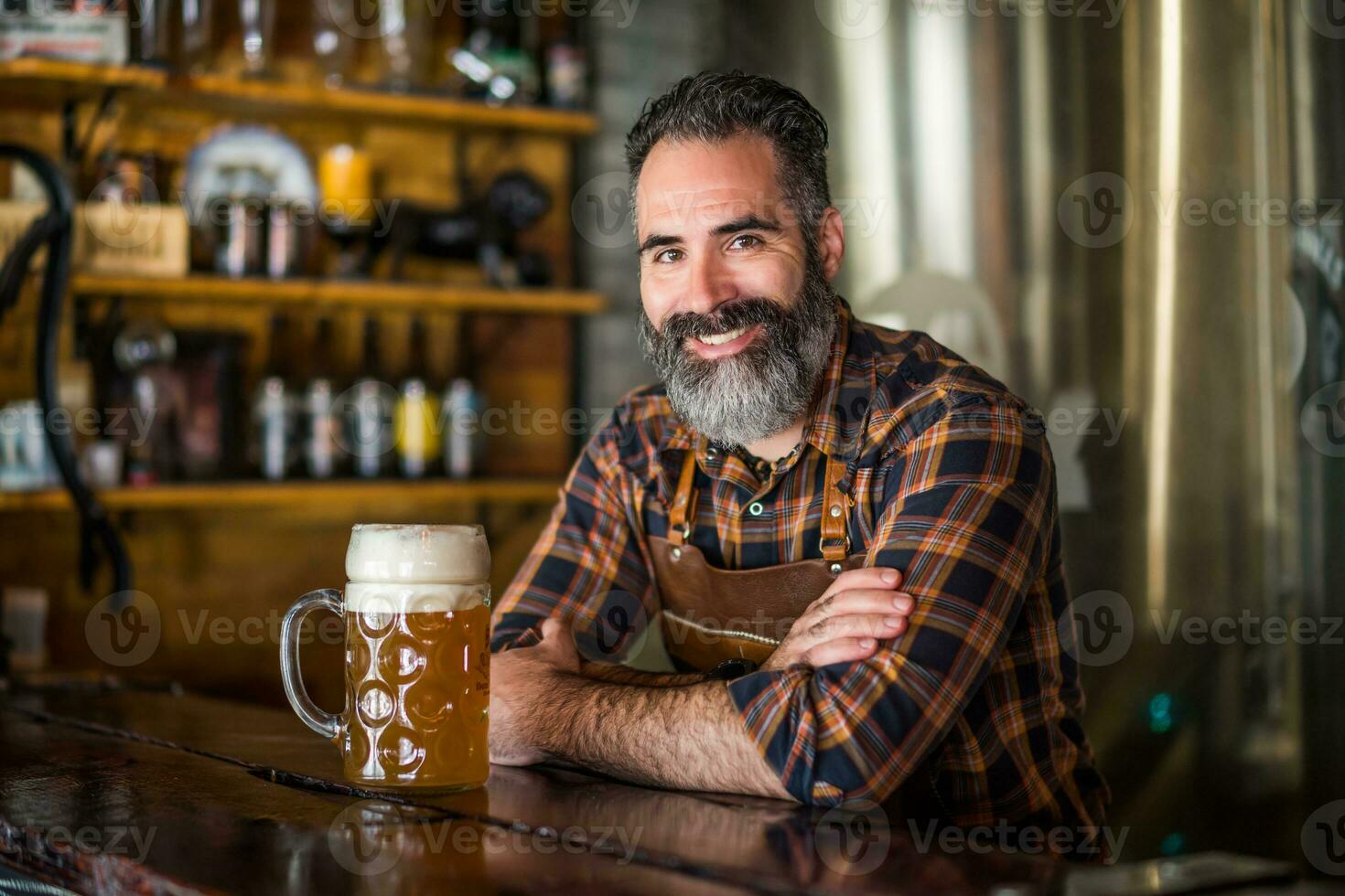 Portrait of a man who works as a bartender photo