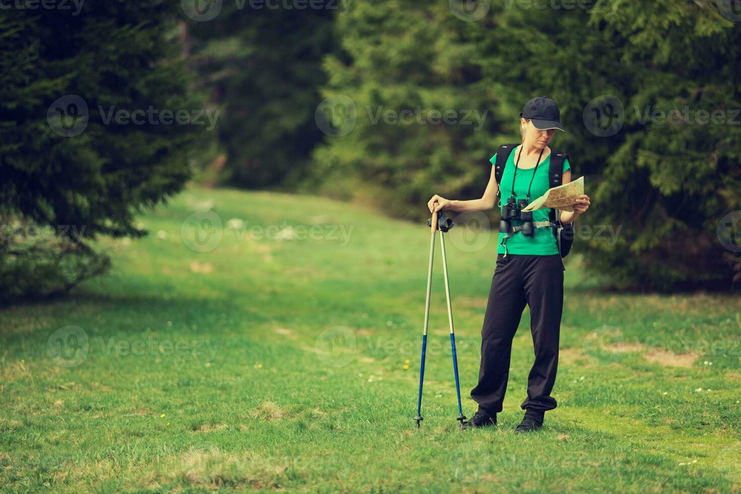 A woman hiking photo