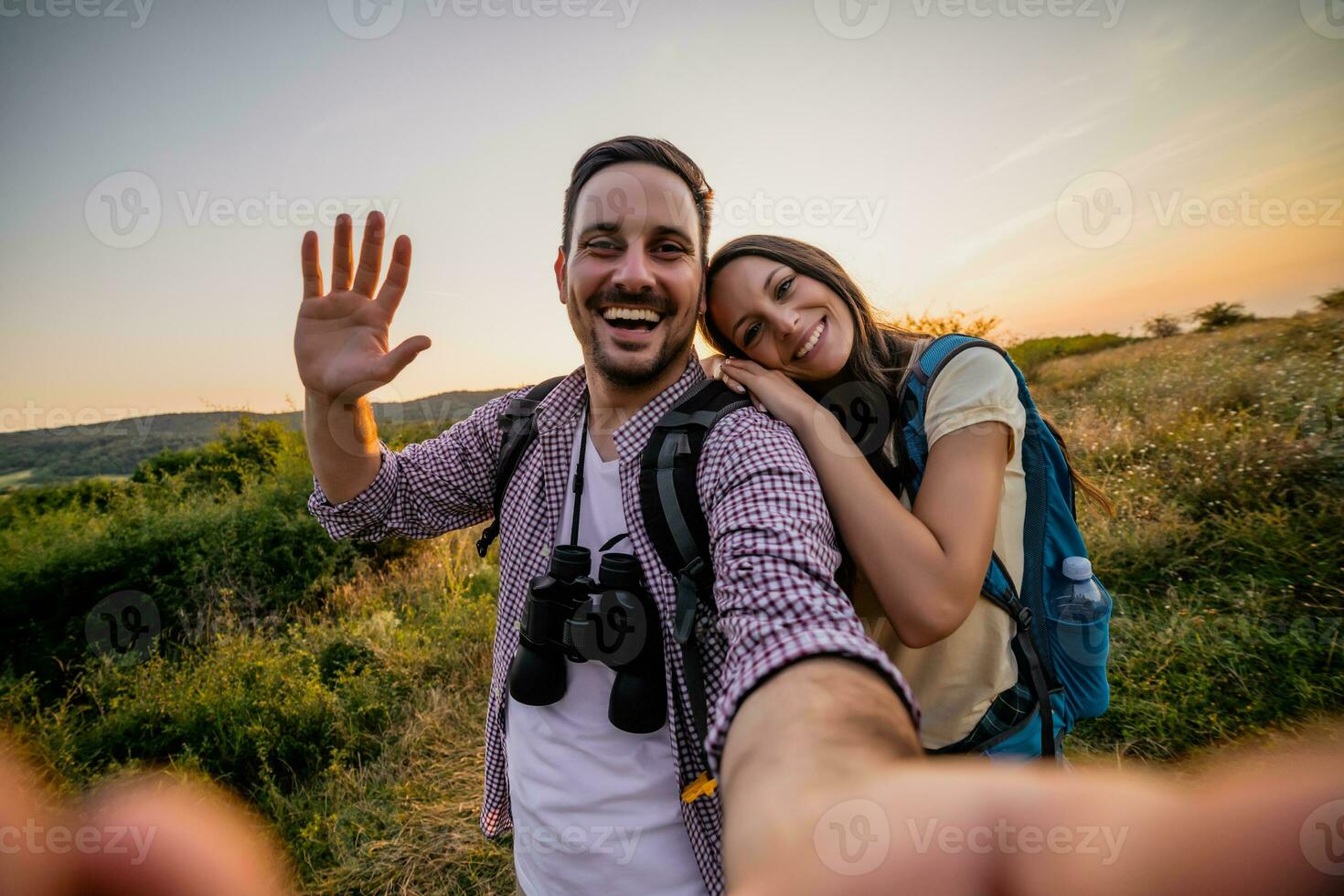 Couple spending time outdoors photo