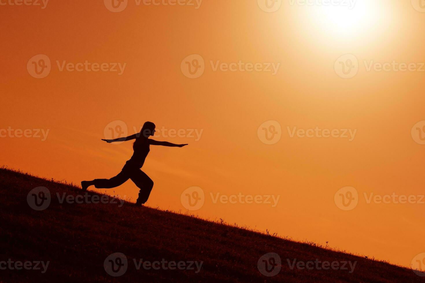 A woman doing physical exercises photo