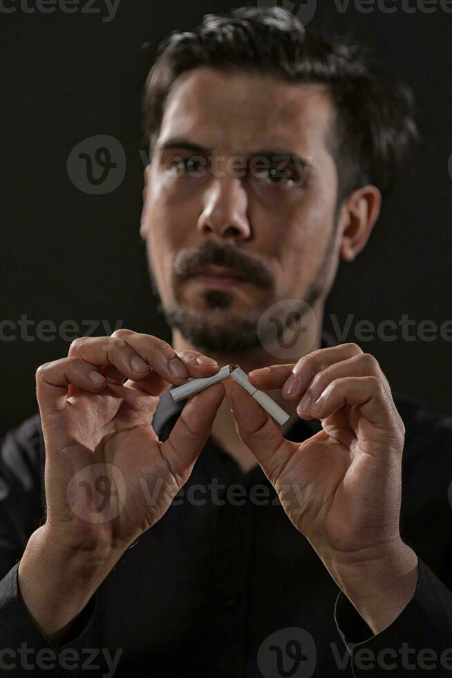 A man who quits smoking photo