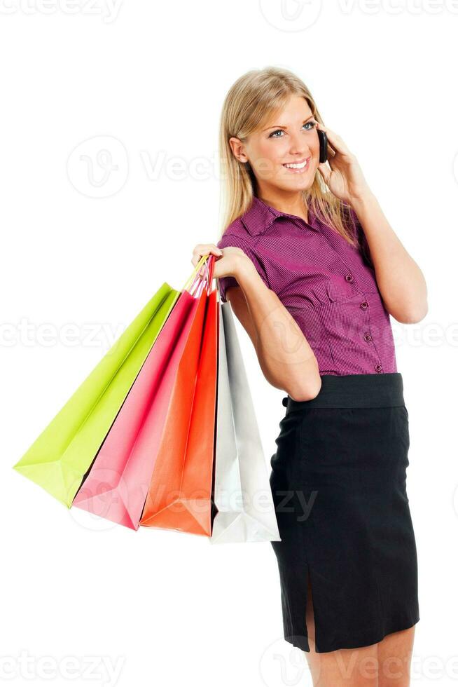 A woman with shopping bags photo