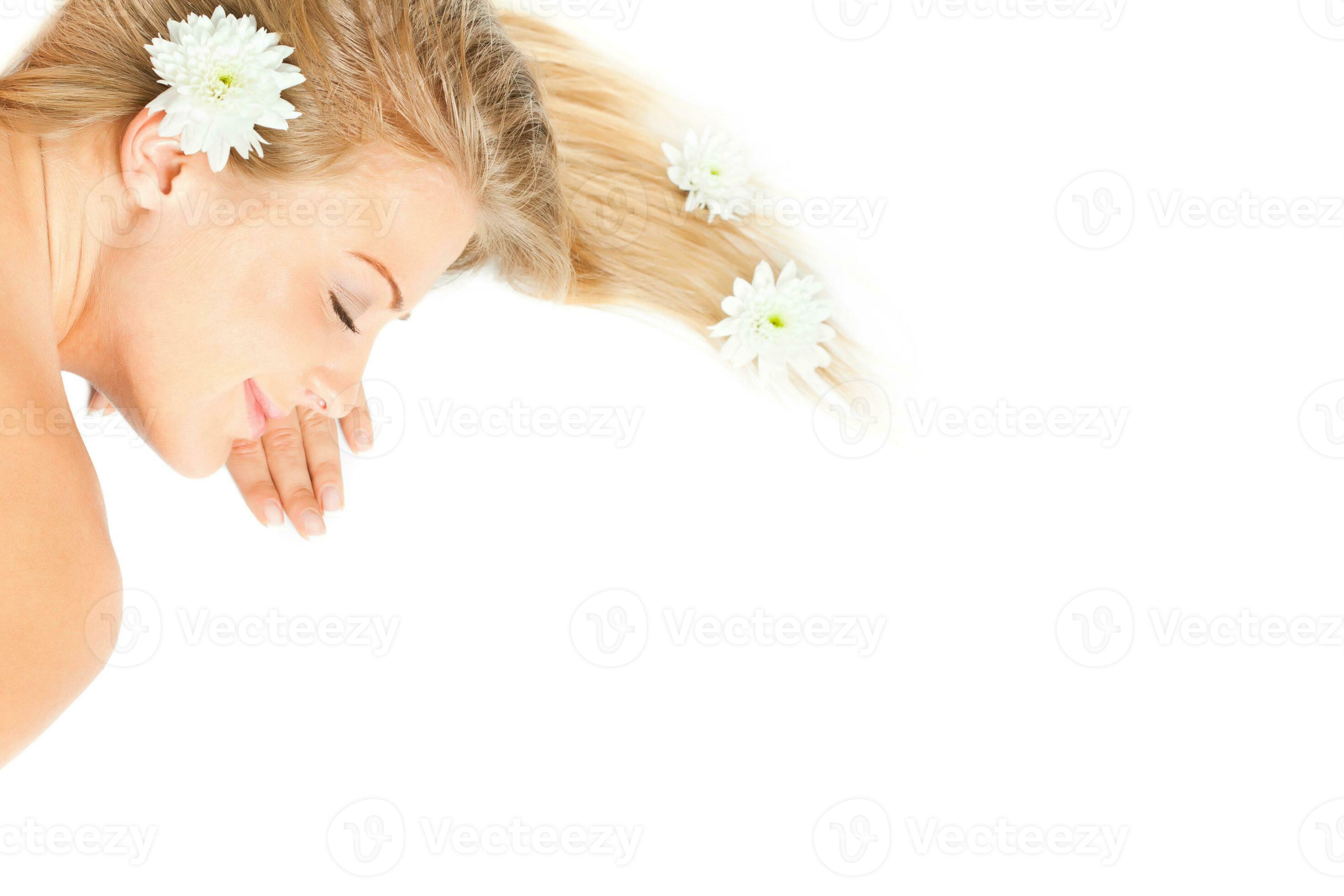 Young woman relaxing after massage on spa treatment 23950749 Stock