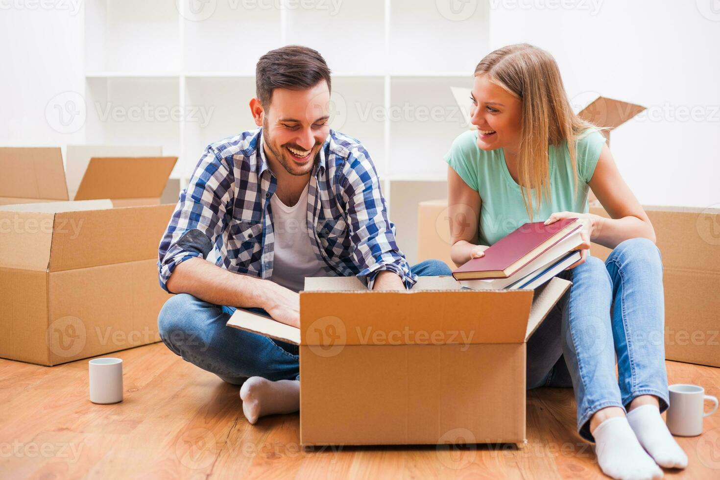 A couple who moved into a new house photo