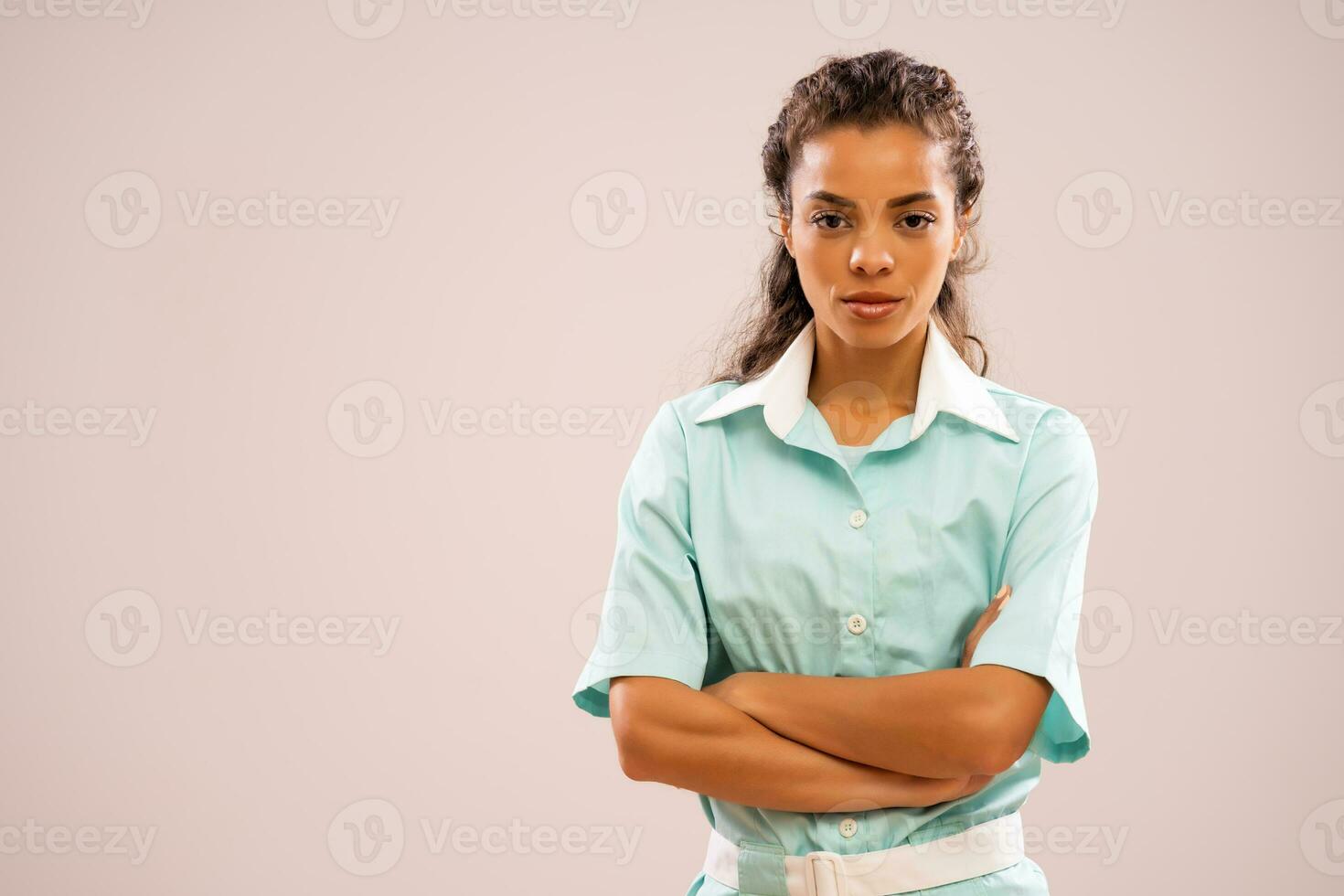 Portrait of a serious nurse photo