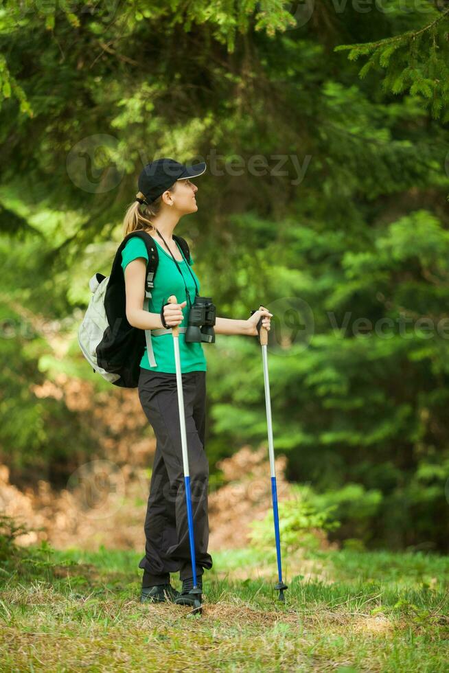 A woman hiking photo