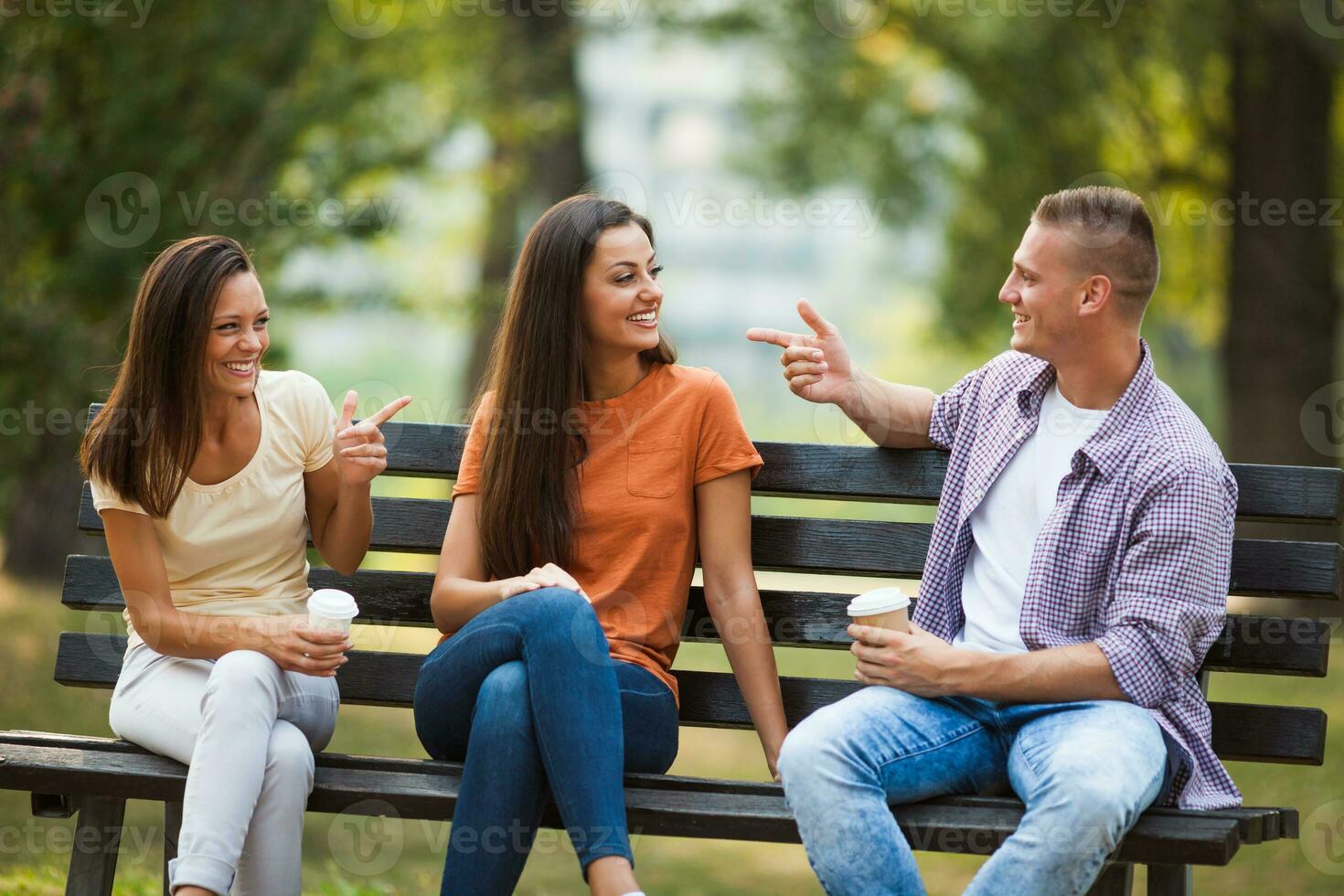 Friends spending time outdoors photo