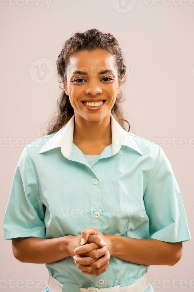 Portrait of a happy nurse photo