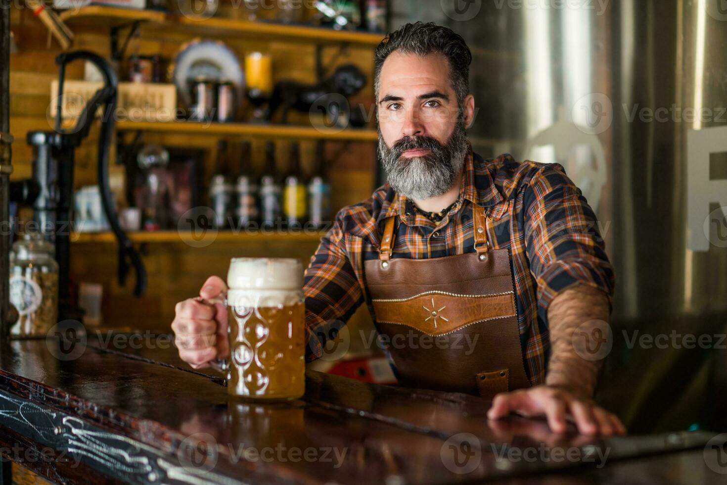 Portrait of a man who works as a bartender photo