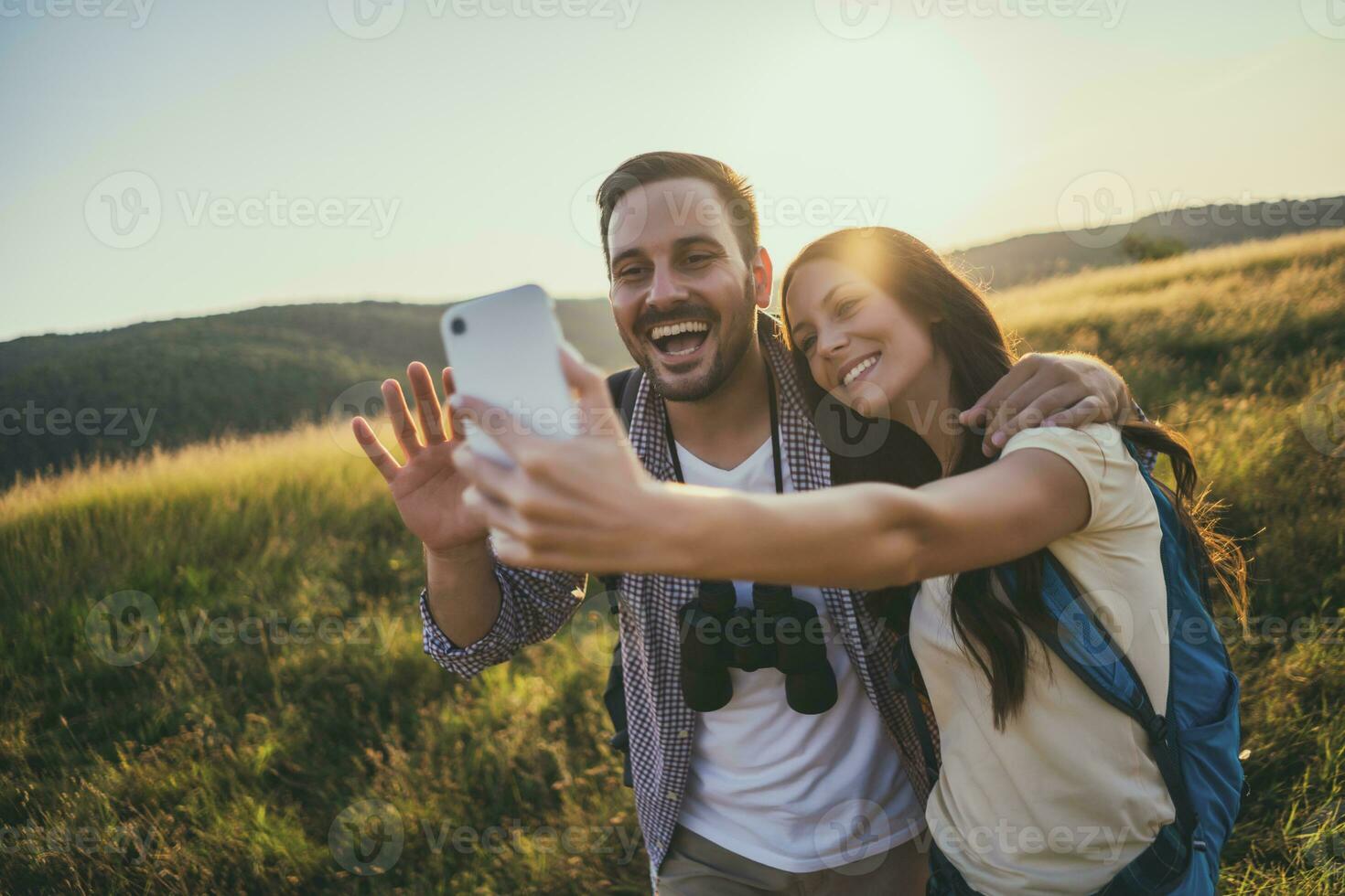 Couple spending time outdoors photo