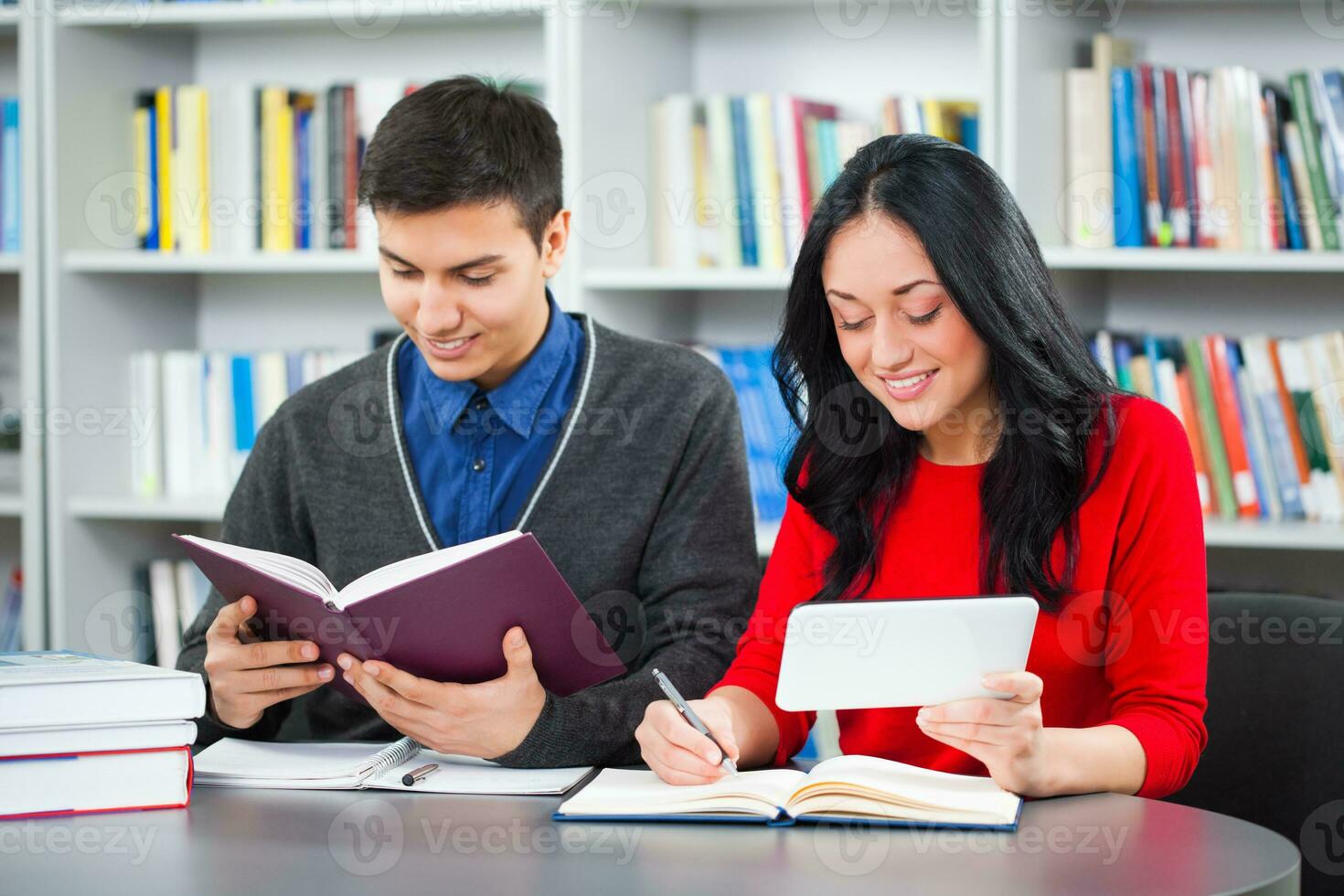 Students in the library photo