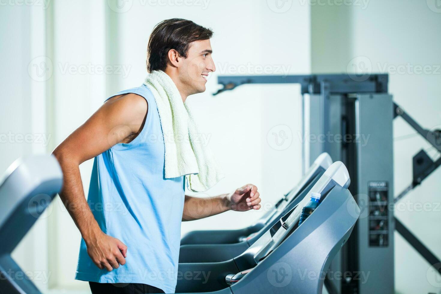 A man doing physical exercises photo