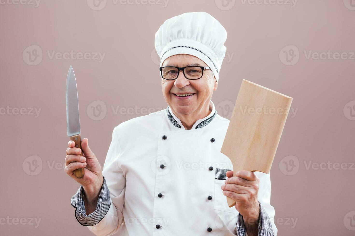 Portrait of a senior chef photo