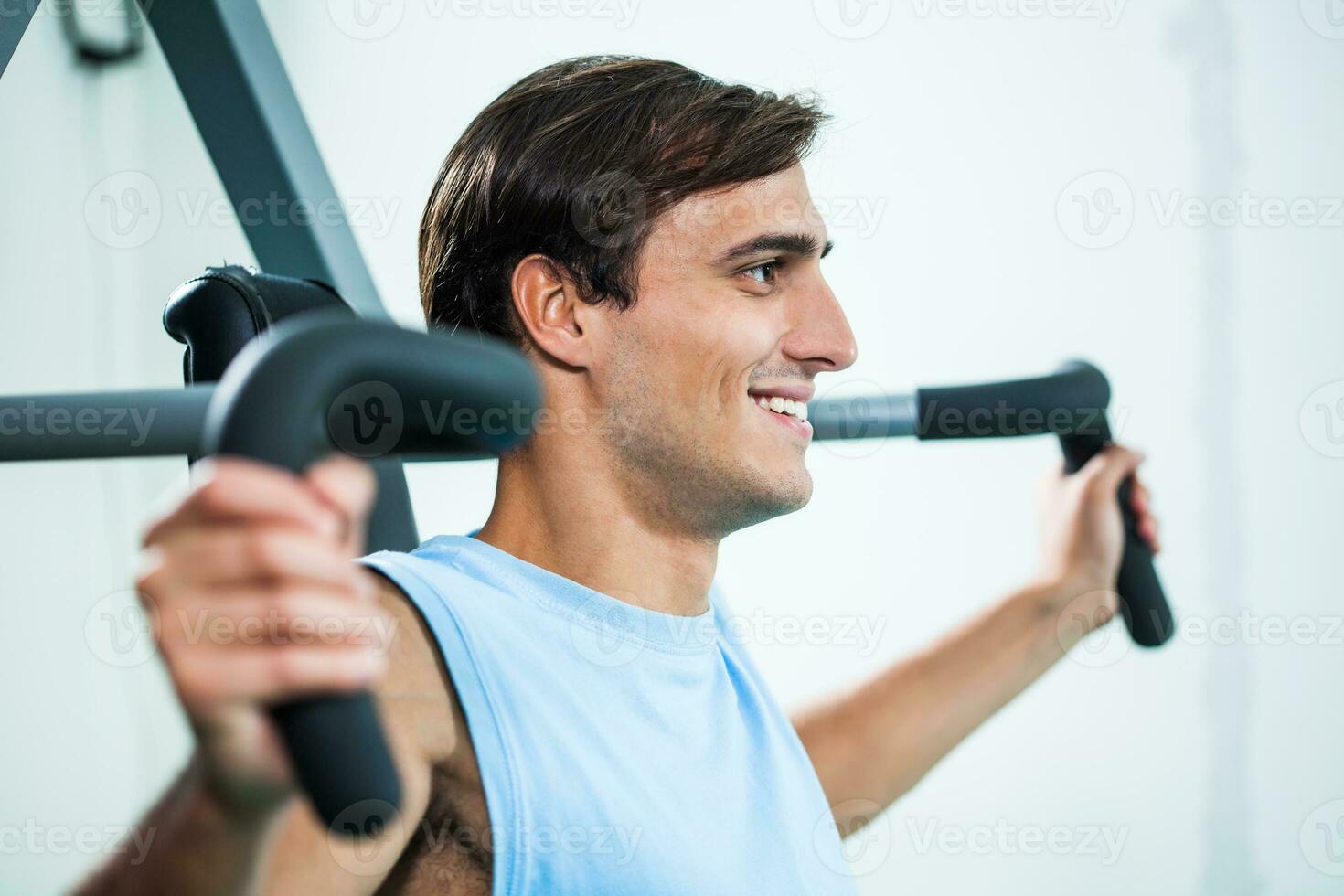 A man doing physical exercises photo