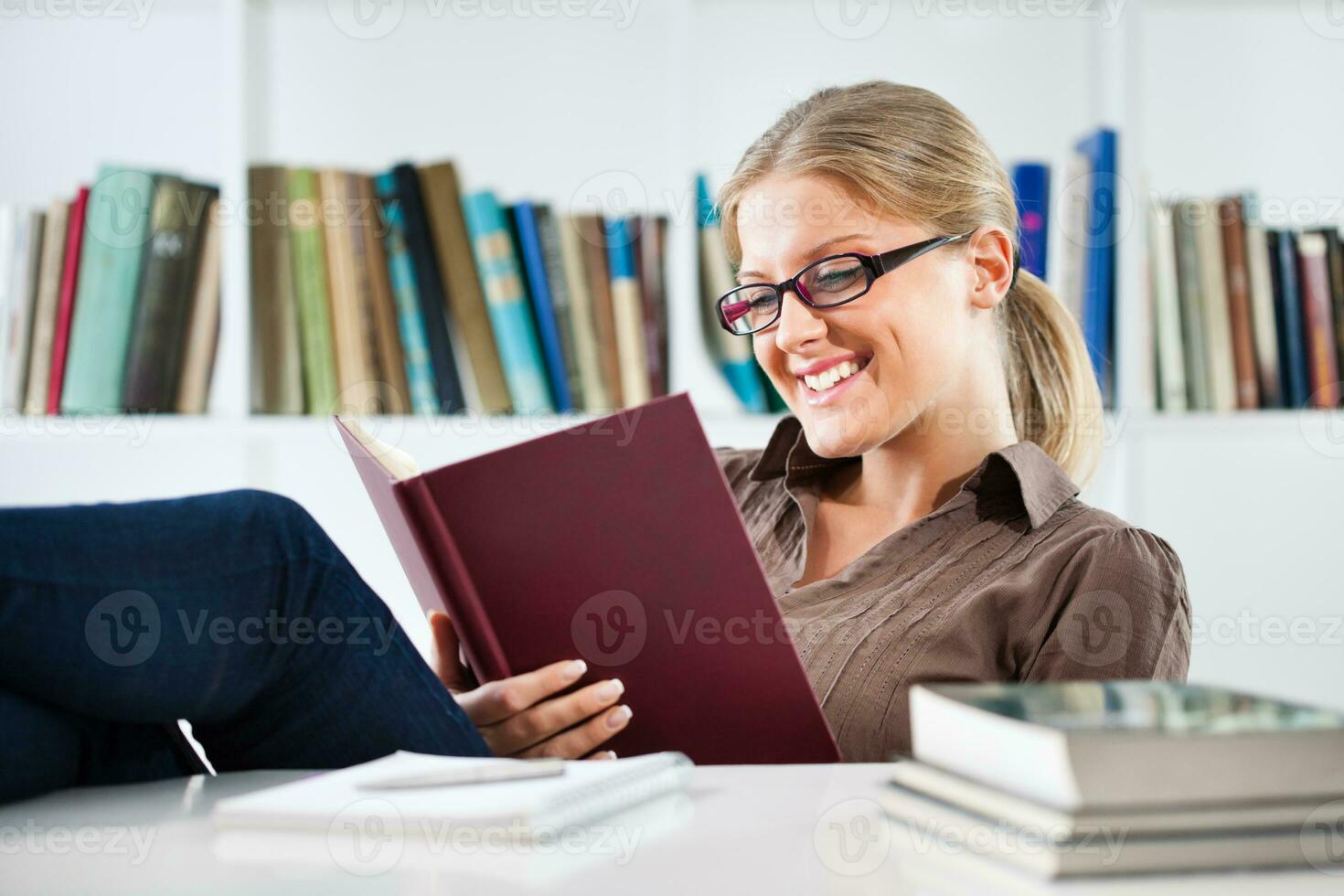 A woman at the library photo